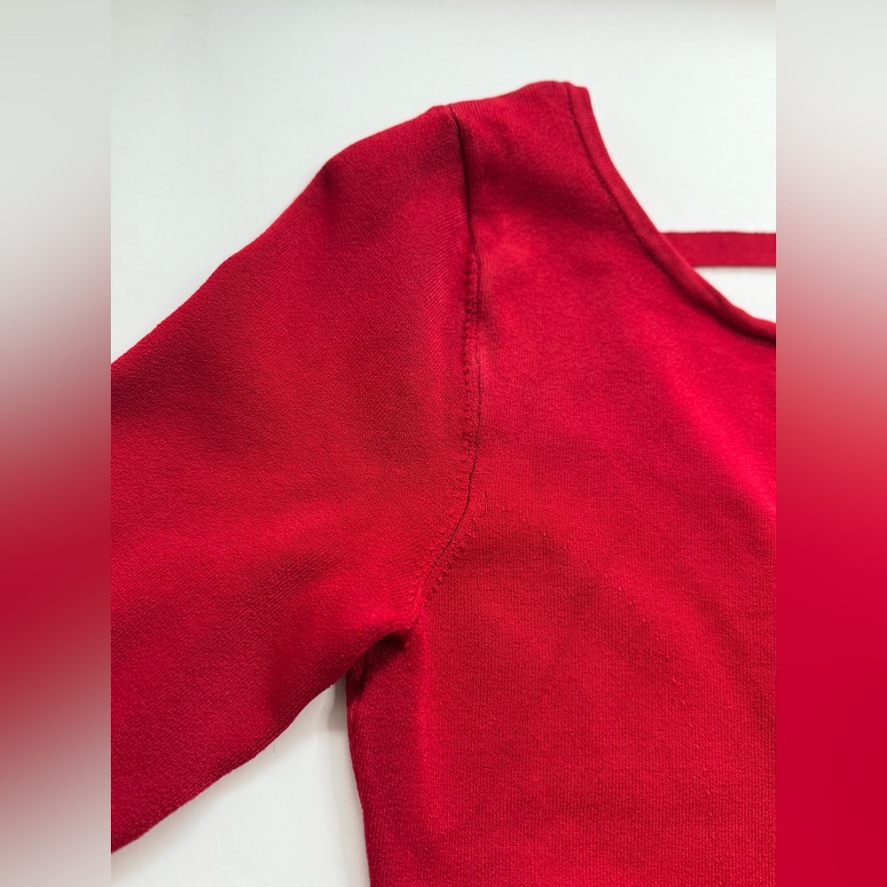Guess Fit and Flare Dress Red 3/4 Sleeve Size M - Picture 4 of 16
